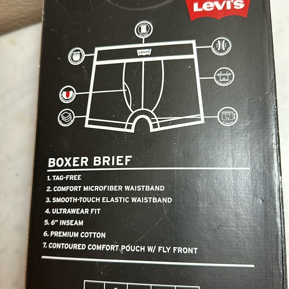 Levi’s 5-PK Cotton Stretch Boxer Brief SM NWT - Picture 6 of 10